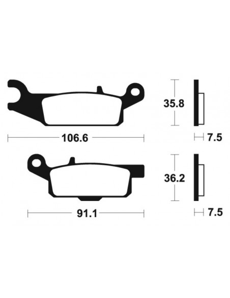 Plaquettes de frein TECNIUM Racing MX/Quad métal fritté - MOR349 Plaquettes de frein TECNIUM Racing MX/Quad métal fritté - MOR349
