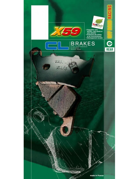 Plaquettes de frein CL BRAKES Off-Road métal fritté - 1140X59