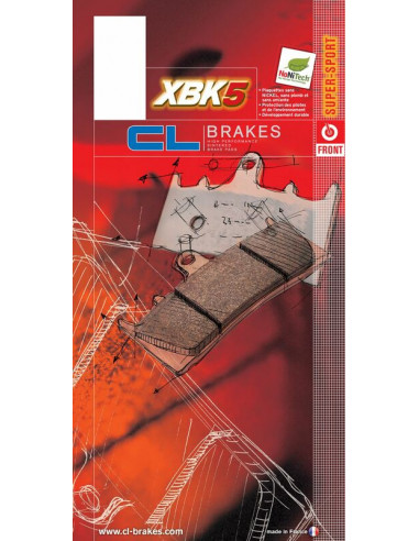 Plaquettes de frein CL BRAKES route métal fritté - 2254XBK5 Plaquettes de frein CL BRAKES route métal fritté - 2254XBK5