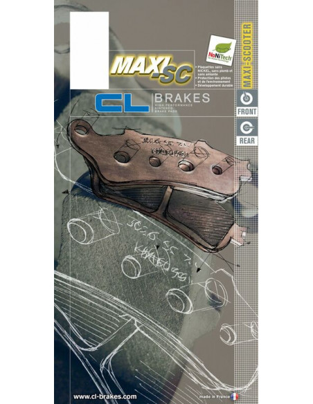 Plaquettes de frein CL BRAKES Maxi Scooter métal fritté - 3021MSC