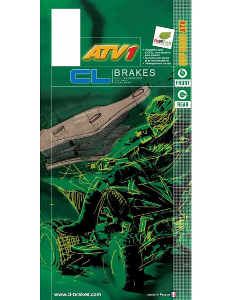 Plaquettes de frein CL BRAKES Quad métal fritté - 1204ATV1