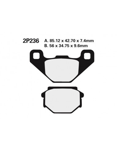 Plaquettes de frein NISSIN route semi-métallique - 2P-236NS