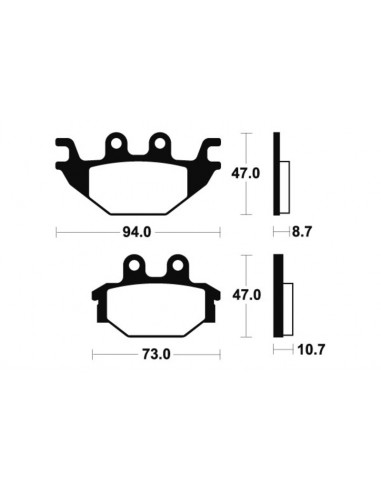 Plaquettes de frein TECNIUM MX/Quad métal fritté - MO310 Plaquettes de frein TECNIUM MX/Quad métal fritté - MO310
