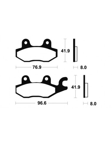 Plaquettes de frein TECNIUM Racing MX/Quad métal fritté - MOR138