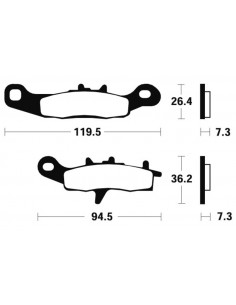 Plaquettes de frein TECNIUM Racing MX/Quad métal fritté - MOR226 2