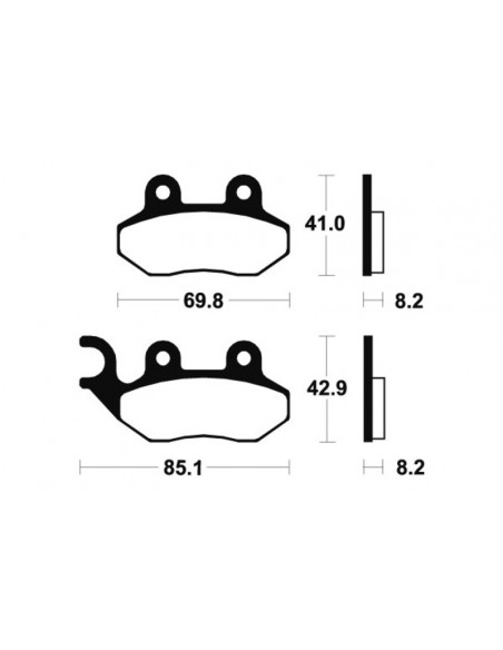 Plaquettes de frein TECNIUM Scooter organique - ME208