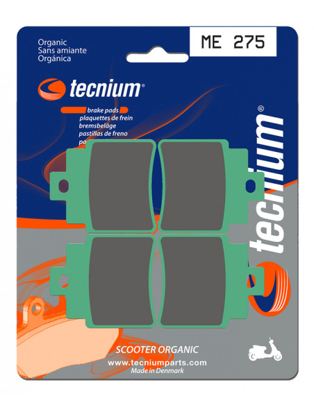 Plaquettes de frein TECNIUM Scooter organique - ME275