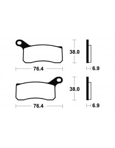 Plaquettes de frein TECNIUM Racing MX/Quad métal fritté - MOR366 2