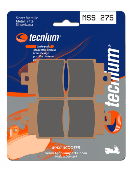 Plaquettes de frein TECNIUM Maxi Scooter métal fritté - MSS275