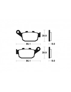 Plaquettes de frein TECNIUM route organique - MA381 2