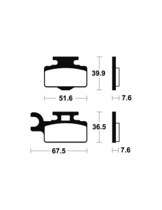 Plaquettes de frein TECNIUM Racing MX/Quad métal fritté - MOR252 2