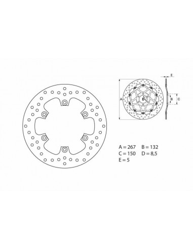 Disque de frein BREMBO Série Oro fixe - 68B407E4