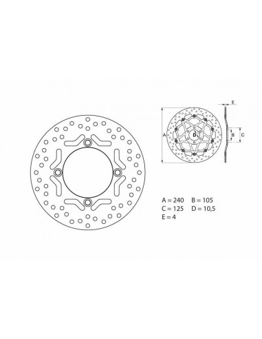 Disque de frein BREMBO Oro rond fixe