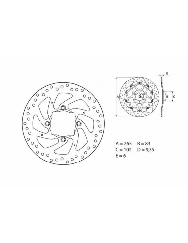 Disque de frein BREMBO Oro fixe - 68B407H2