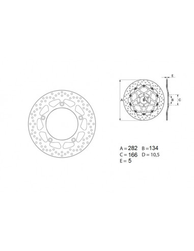 Disque de frein BREMBO Oro rond fixe