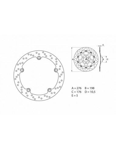 Disque de frein BREMBO Oro fixe - 68B407C8