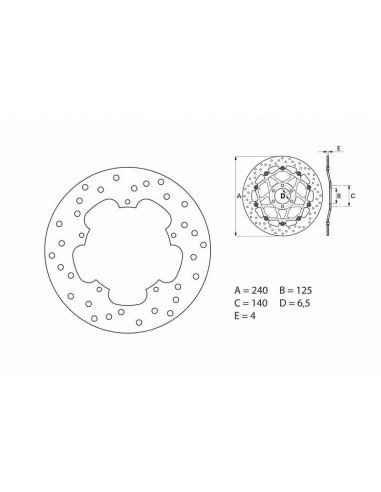 Disque de frein BREMBO Oro rond fixe