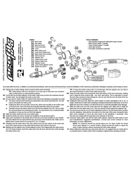 Ensemble levier d'embrayage + cocotte ProTaper Profile Pro noir