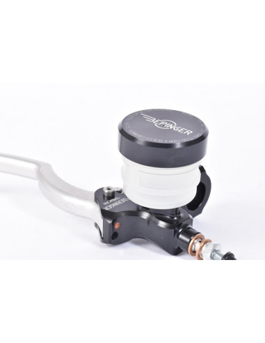 Maître-cylindre de frein axial BERINGER Classic Ø20,5mm bocal vissé noir (levier type A - 16cm argent)