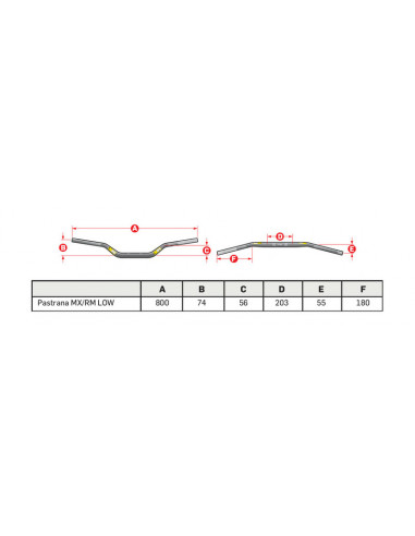 Guidon PRO TAPER Evo Pastrana MX/RM Low