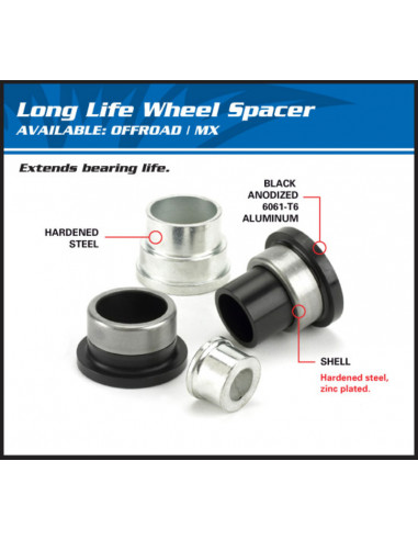 Kit entretoise roue avant ALL BALLS - Yamaha YZ125/250