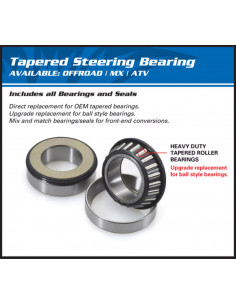 Kit roulements de colonne de direction ALL BALLS Kawasaki ZX250R Ninja/Ninja 300 2