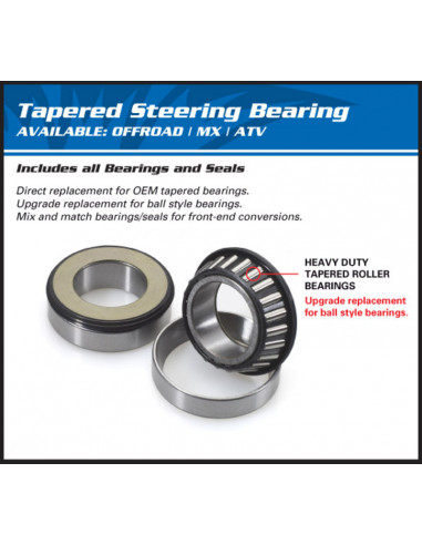 Kit roulements de colonne de direction ALL BALLS Yamaha DTR25R/200R Kit roulements de colonne de direction ALL BALLS Yamaha DTR25R/200R