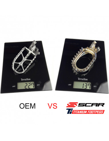 Repose-pieds SCAR anti-boue titane Suzuki RMZ Repose-pieds SCAR anti-boue titane Suzuki RMZ