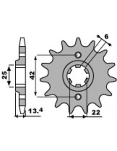 Pignon PBR acier standard 291 - 525