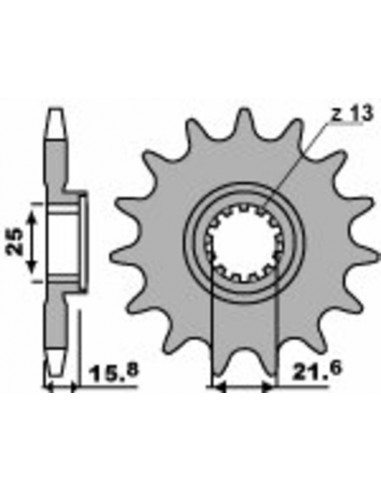 Pignon PBR acier standard 2093 - 525