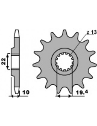Pignon PBR acier standard 435 - 520
