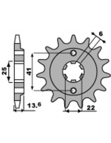 Pignon PBR acier standard 293 - 525