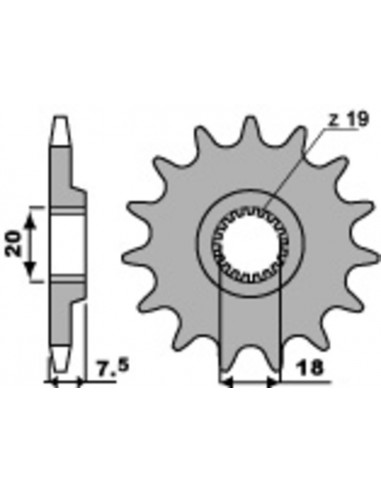 Pignon PBR acier standard 340 - 520