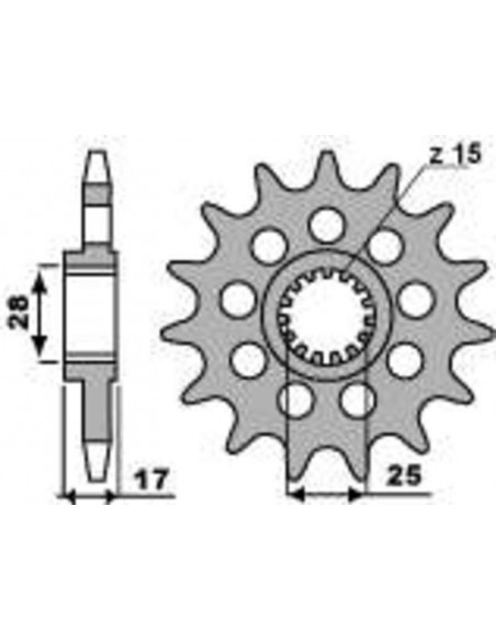 Pignon PBR acier standard 2249 - 525 Pignon PBR acier standard 2249 - 525
