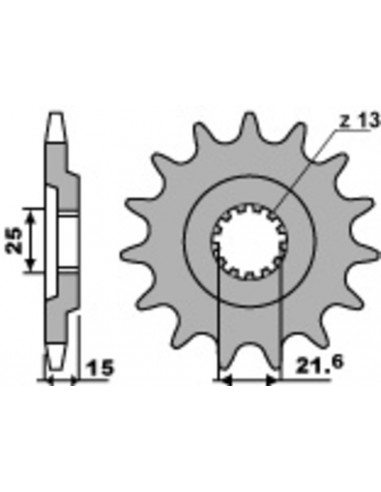 Pignon PBR acier standard 528 - 630