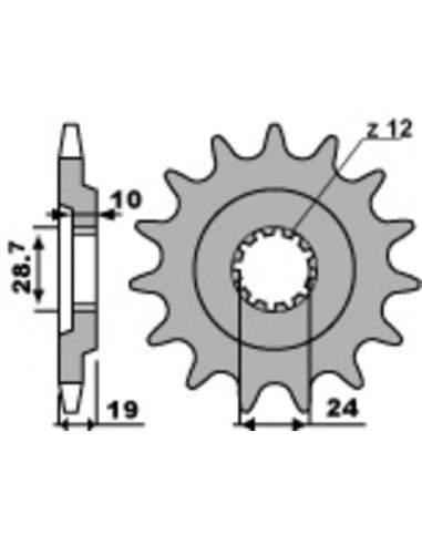 Pignon PBR acier standard 532 - 530