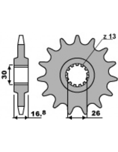 Pignon PBR acier standard 347 - 530