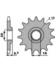 Pignon PBR acier standard 333 - 520