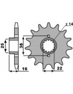 Pignon PBR acier standard 2050 - 525