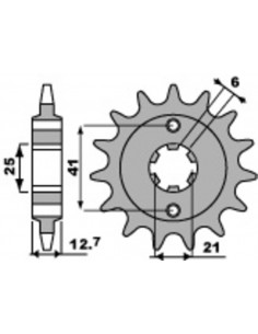 Pignon PBR acier standard 288 - 530