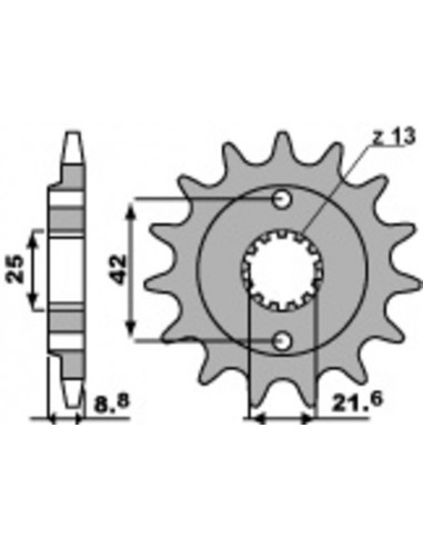 Pignon PBR acier standard 525 - 520