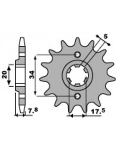 Pignon PBR acier standard 279 - 520