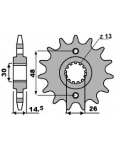 Pignon PBR acier standard 339 - 530
