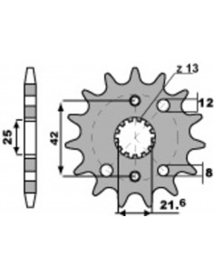 Pignon PBR acier standard 2080 - 530