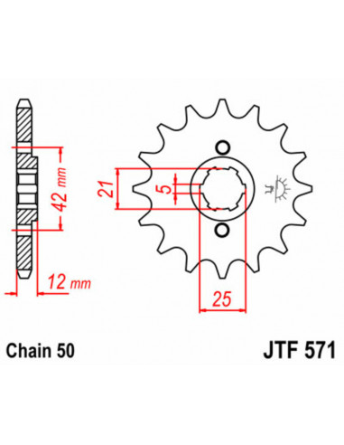 Pignon JT SPROCKETS acier standard 571 - 530 Pignon JT SPROCKETS acier standard 571 - 530
