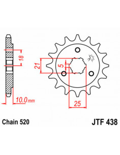 Pignon JT SPROCKETS acier standard 438 - 520 2