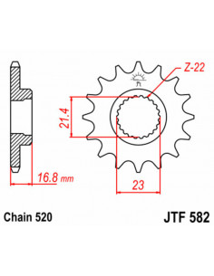 Pignon JT SPROCKETS acier standard 582 - 520 2