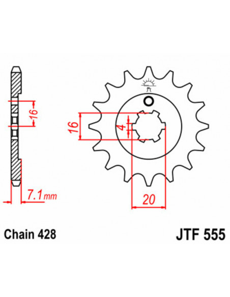 Pignon JT SPROCKETS acier standard 555 - 428