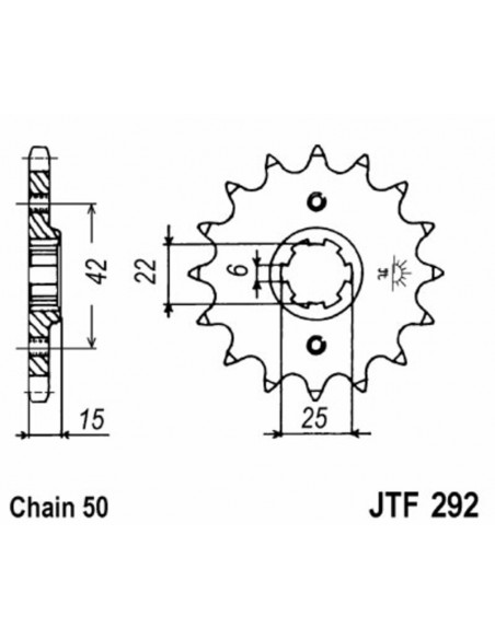Pignon JT SPROCKETS acier standard 292 - 525