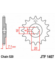 Pignon JT SPROCKETS acier standard 1407 - 520 2